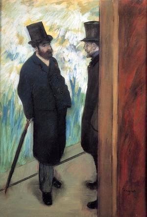 Edgar Degas - Friends at the Theatre, Ludovic Halevy (1834-1908) and Albert Cave (1832-1910) 1878-79