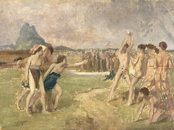 Study for - The Young Spartans Exercising, c.1860-61