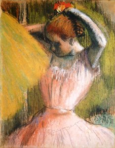 Dancer arranging her hair, c.1900-12