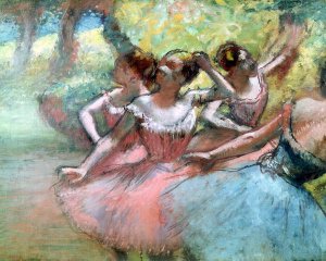 Four ballerinas on the stage