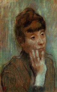 Portrait of a Woman Wearing a Green Blouse