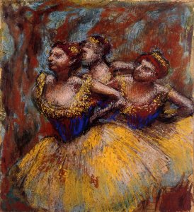 Three Dancers: Yellow Skirts, Blue Blouses